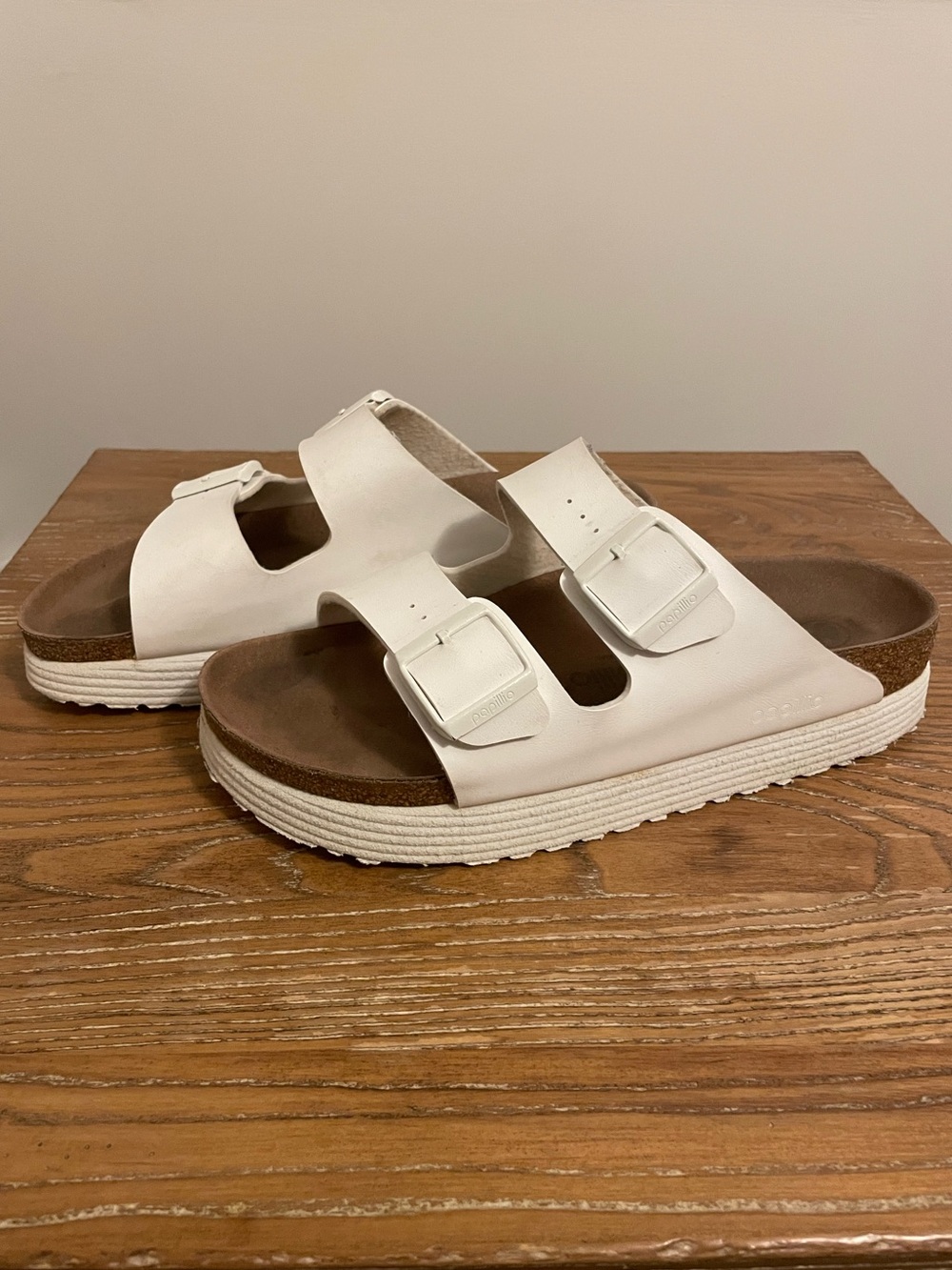 Birkenstock Papillio Arizona White Flex Platform Sandal